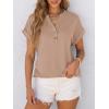 imageANRABESS Womens Short Sleeve Henley Tops V Neck Dressy Casual Blouses Summer Trendy Tee Shirts 2026 Vacation Fashion ClothesKhaki