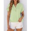 imageANRABESS Womens Short Sleeve Henley Tops V Neck Dressy Casual Blouses Summer Trendy Tee Shirts 2026 Vacation Fashion ClothesLight Green