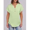 imageANRABESS Womens Short Sleeve Henley Tops V Neck Dressy Casual Blouses Summer Trendy Tee Shirts 2026 Vacation Fashion ClothesLight Green