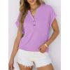 imageANRABESS Womens Short Sleeve Henley Tops V Neck Dressy Casual Blouses Summer Trendy Tee Shirts 2026 Vacation Fashion ClothesLight Purple