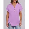 imageANRABESS Womens Short Sleeve Henley Tops V Neck Dressy Casual Blouses Summer Trendy Tee Shirts 2026 Vacation Fashion ClothesLight Purple