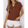 imageANRABESS Womens Short Sleeve Henley Tops V Neck Dressy Casual Blouses Summer Trendy Tee Shirts 2026 Vacation Fashion ClothesMaple Brown
