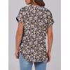 imageANRABESS Womens Short Sleeve Henley Tops V Neck Dressy Casual Blouses Summer Trendy Tee Shirts 2026 Vacation Fashion ClothesNavy Blue Pink Floral