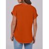 imageANRABESS Womens Short Sleeve Henley Tops V Neck Dressy Casual Blouses Summer Trendy Tee Shirts 2026 Vacation Fashion ClothesOrange