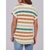 imageANRABESS Womens Short Sleeve Henley Tops V Neck Dressy Casual Blouses Summer Trendy Tee Shirts 2026 Vacation Fashion ClothesOrange Lake Strip