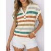 imageANRABESS Womens Short Sleeve Henley Tops V Neck Dressy Casual Blouses Summer Trendy Tee Shirts 2026 Vacation Fashion ClothesOrange Lake Strip
