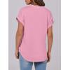 imageANRABESS Womens Short Sleeve Henley Tops V Neck Dressy Casual Blouses Summer Trendy Tee Shirts 2026 Vacation Fashion ClothesPink