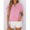imageANRABESS Womens Short Sleeve Henley Tops V Neck Dressy Casual Blouses Summer Trendy Tee Shirts 2026 Vacation Fashion ClothesPink