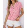 imageANRABESS Womens Short Sleeve Henley Tops V Neck Dressy Casual Blouses Summer Trendy Tee Shirts 2026 Vacation Fashion ClothesPink White Floral