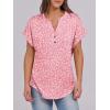 imageANRABESS Womens Short Sleeve Henley Tops V Neck Dressy Casual Blouses Summer Trendy Tee Shirts 2026 Vacation Fashion ClothesPink White Floral