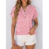 imageANRABESS Womens Short Sleeve Henley Tops V Neck Dressy Casual Blouses Summer Trendy Tee Shirts 2026 Vacation Fashion ClothesPink White Floral