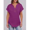 imageANRABESS Womens Short Sleeve Henley Tops V Neck Dressy Casual Blouses Summer Trendy Tee Shirts 2026 Vacation Fashion ClothesPurple
