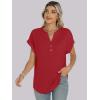 imageANRABESS Womens Short Sleeve Henley Tops V Neck Dressy Casual Blouses Summer Trendy Tee Shirts 2026 Vacation Fashion ClothesRed