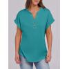 imageANRABESS Womens Short Sleeve Henley Tops V Neck Dressy Casual Blouses Summer Trendy Tee Shirts 2026 Vacation Fashion ClothesSky Blue