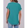 imageANRABESS Womens Short Sleeve Henley Tops V Neck Dressy Casual Blouses Summer Trendy Tee Shirts 2026 Vacation Fashion ClothesSky Blue