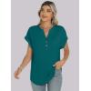 imageANRABESS Womens Short Sleeve Henley Tops V Neck Dressy Casual Blouses Summer Trendy Tee Shirts 2026 Vacation Fashion ClothesTeal