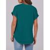 imageANRABESS Womens Short Sleeve Henley Tops V Neck Dressy Casual Blouses Summer Trendy Tee Shirts 2026 Vacation Fashion ClothesTeal