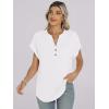 imageANRABESS Womens Short Sleeve Henley Tops V Neck Dressy Casual Blouses Summer Trendy Tee Shirts 2026 Vacation Fashion ClothesWhite