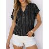 imageANRABESS Womens Short Sleeve Henley Tops V Neck Dressy Casual Blouses Summer Trendy Tee Shirts 2026 Vacation Fashion ClothesWhite Black Strip