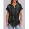 imageANRABESS Womens Short Sleeve Henley Tops V Neck Dressy Casual Blouses Summer Trendy Tee Shirts 2026 Vacation Fashion ClothesWhite Black Strip