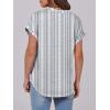 imageANRABESS Womens Short Sleeve Henley Tops V Neck Dressy Casual Blouses Summer Trendy Tee Shirts 2026 Vacation Fashion ClothesWhite Grey Strip