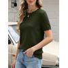 imageANRABESS Womens Short Sleeve Sweater Summer Sweaters Top Dressy Scalloped Loose Business Casual Vacation Outfits 2026Army Green