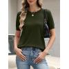 imageANRABESS Womens Short Sleeve Sweater Summer Sweaters Top Dressy Scalloped Loose Business Casual Vacation Outfits 2026Army Green