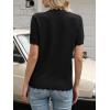 imageANRABESS Womens Short Sleeve Sweater Summer Sweaters Top Dressy Scalloped Loose Business Casual Vacation Outfits 2026Black
