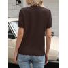 imageANRABESS Womens Short Sleeve Sweater Summer Sweaters Top Dressy Scalloped Loose Business Casual Vacation Outfits 2026Chocolate Brown