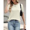 imageANRABESS Womens Short Sleeve Sweater Summer Sweaters Top Dressy Scalloped Loose Business Casual Vacation Outfits 2026Cream White