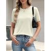 imageANRABESS Womens Short Sleeve Sweater Summer Sweaters Top Dressy Scalloped Loose Business Casual Vacation Outfits 2026Cream White