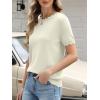 imageANRABESS Womens Short Sleeve Sweater Summer Sweaters Top Dressy Scalloped Loose Business Casual Vacation Outfits 2026Cream White