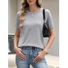 imageANRABESS Womens Short Sleeve Sweater Summer Sweaters Top Dressy Scalloped Loose Business Casual Vacation Outfits 2026Grey