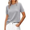 imageANRABESS Womens Short Sleeve Sweater Summer Sweaters Top Dressy Scalloped Loose Business Casual Vacation Outfits 2026Grey