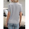 imageANRABESS Womens Short Sleeve Sweater Summer Sweaters Top Dressy Scalloped Loose Business Casual Vacation Outfits 2026Grey