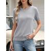 imageANRABESS Womens Short Sleeve Sweater Summer Sweaters Top Dressy Scalloped Loose Business Casual Vacation Outfits 2026Grey