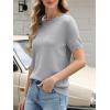 imageANRABESS Womens Short Sleeve Sweater Summer Sweaters Top Dressy Scalloped Loose Business Casual Vacation Outfits 2026Grey