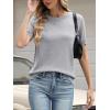 imageANRABESS Womens Short Sleeve Sweater Summer Sweaters Top Dressy Scalloped Loose Business Casual Vacation Outfits 2026Grey