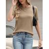 imageANRABESS Womens Short Sleeve Sweater Summer Sweaters Top Dressy Scalloped Loose Business Casual Vacation Outfits 2026Khaki
