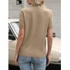 imageANRABESS Womens Short Sleeve Sweater Summer Sweaters Top Dressy Scalloped Loose Business Casual Vacation Outfits 2026Khaki