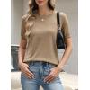 imageANRABESS Womens Short Sleeve Sweater Summer Sweaters Top Dressy Scalloped Loose Business Casual Vacation Outfits 2026Khaki