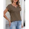 imageANRABESS Womens Short Sleeve Tops Boho V Neck Lace Shirts Dressy Casual Blouses Summer Cute Tunic 2026 Trendy Fashion ClothesGray Taupe
