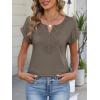imageANRABESS Womens Short Sleeve Tops Boho V Neck Lace Shirts Dressy Casual Blouses Summer Cute Tunic 2026 Trendy Fashion ClothesLight Brown
