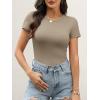 imageANRABESS Womens Short Sleeve Tops Built in Bra 2026 Summer T Shirts Slim Fitted Going Out Y2K Basic Tee Vacation ClothesKhaki