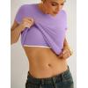 imageANRABESS Womens Short Sleeve Tops Built in Bra 2026 Summer T Shirts Slim Fitted Going Out Y2K Basic Tee Vacation ClothesLight Purple