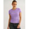 imageANRABESS Womens Short Sleeve Tops Built in Bra 2026 Summer T Shirts Slim Fitted Going Out Y2K Basic Tee Vacation ClothesLight Purple