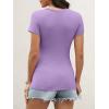 imageANRABESS Womens Short Sleeve Tops Built in Bra 2026 Summer T Shirts Slim Fitted Going Out Y2K Basic Tee Vacation ClothesLight Purple