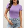 imageANRABESS Womens Short Sleeve Tops Built in Bra 2026 Summer T Shirts Slim Fitted Going Out Y2K Basic Tee Vacation ClothesLight Purple