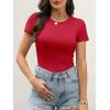 imageANRABESS Womens Short Sleeve Tops Built in Bra 2026 Summer T Shirts Slim Fitted Going Out Y2K Basic Tee Vacation ClothesRed