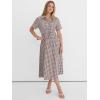imageANRABESS Womens Summer Midi Dress Short Sleeve Striped Plaid Button Collar Shirt Dresses 2026 Casual Beach Vacation ClothesBrown White Plaid
